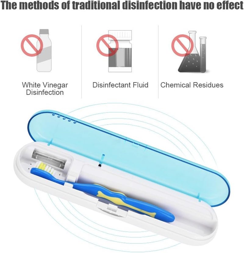 woobles Antibacteria UV Light Portable Toothbrush Sterilizer Sanitizer Cleaner Disinfection (Blue) - Image 1